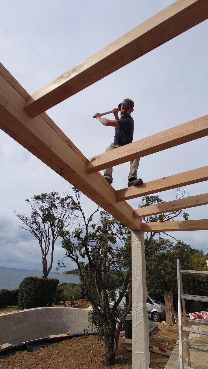 Pergola in Eiche — Dachterrasse von Johannes Westermeier, Zimmerei-Ökobau Rosenheim (Bild 9 von 10)