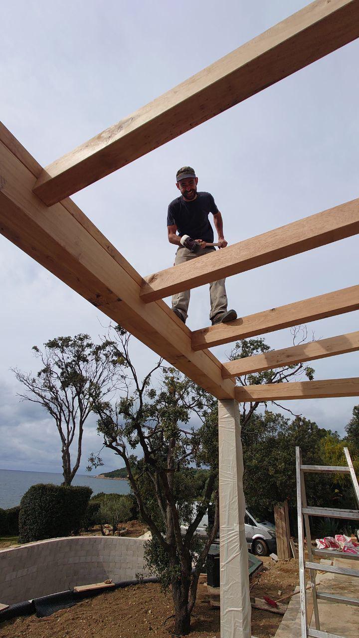 Pergola in Eiche — Dachterrasse von Johannes Westermeier, Zimmerei-Ökobau Rosenheim (Bild 10 von 10)
